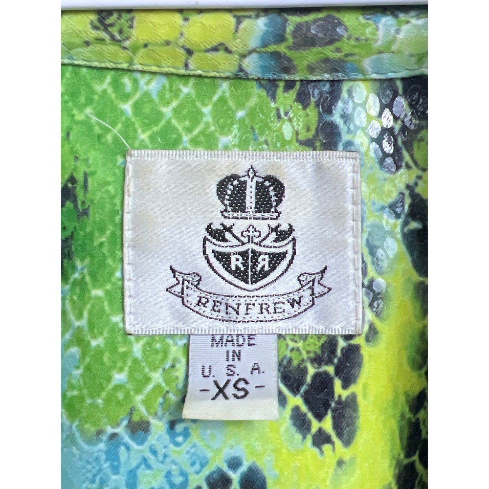 Renfrew Womens Green Snakeskin Print Cropped Jacket XS USA Bold Edgy Eclectic - Picture 2 of 9